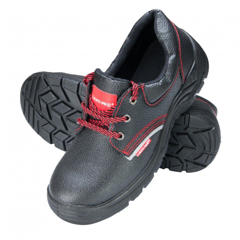 Pantofi piele Lahti Pro, marimea 36, talpa poliuretan, brant detasabil, bombeu metalic, Negru/Rosu LAHTI.PRO imagine noua