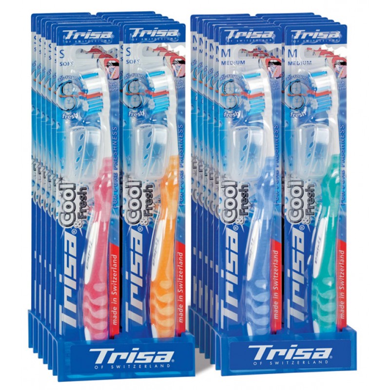 Periuta de dinti Trisa Cool&Fresh Soft, capac protectie inclus