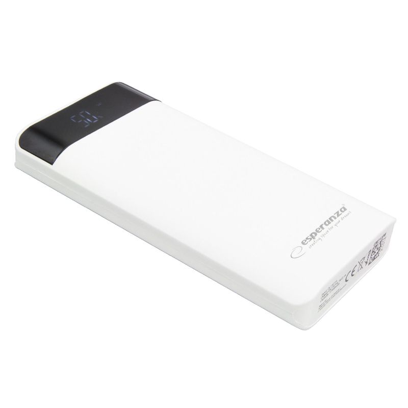 Baterie externa Photon Esperanza, 17400 mAh, 2 x USB, display LED, Alb