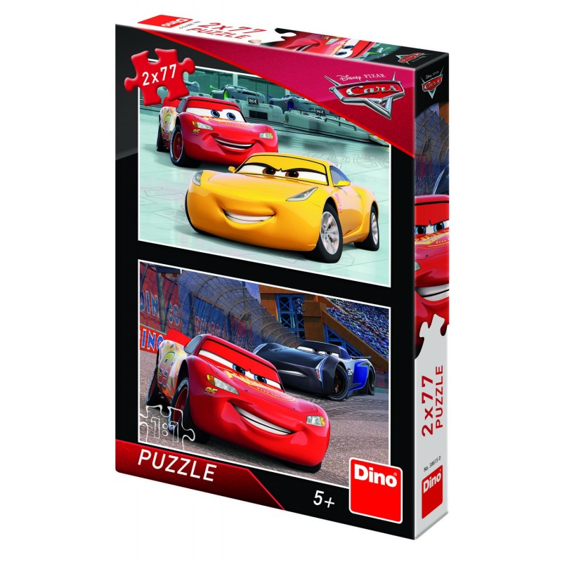 Puzzle 2 in 1 Cars 3 Cursa cea mare, 77 piese, 4-8 ani Dino Toys