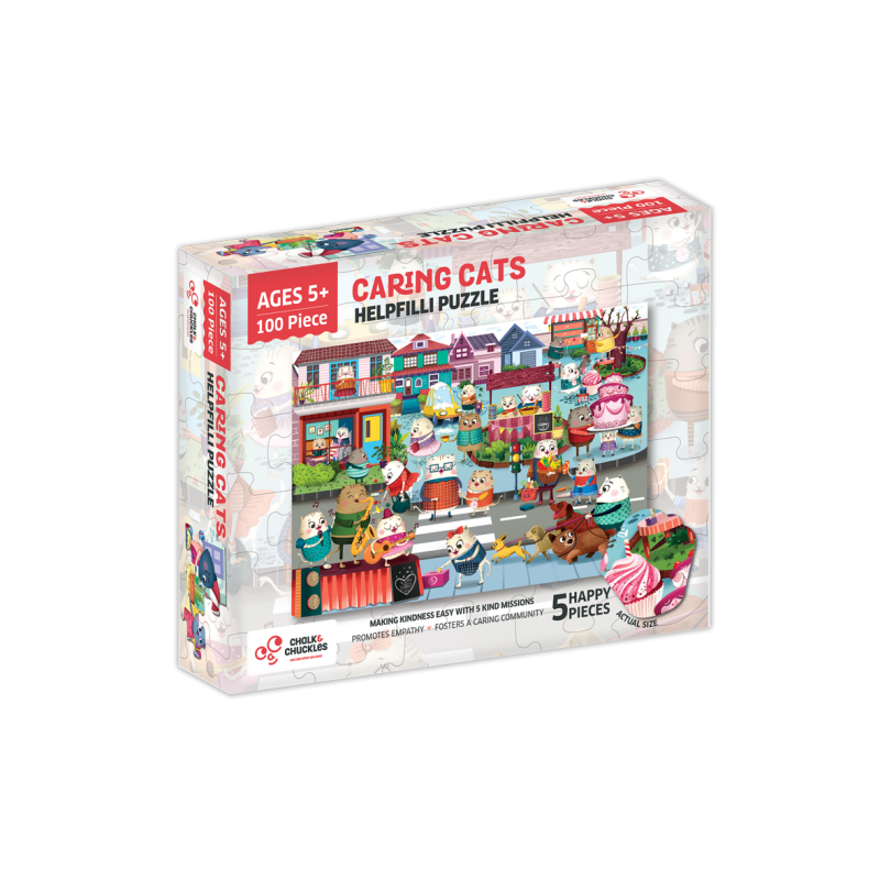 Puzzle cu surprize Helpfilli Chalk and Chuckles, 100 piese, 5 ani+ Chalk and Chuckles