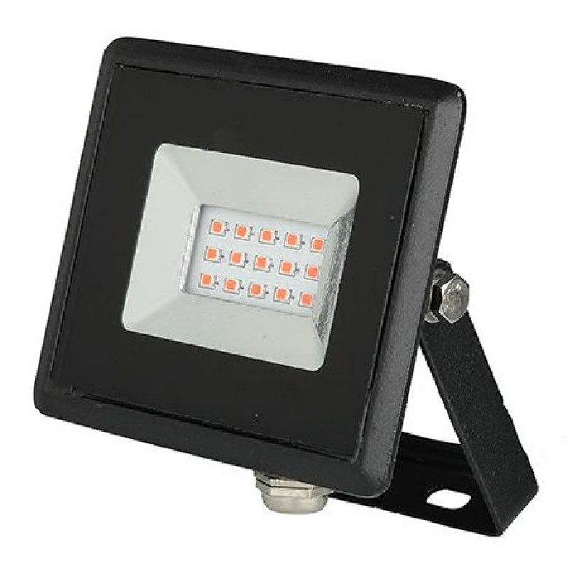 Reflector LED, 10 W, IP65, aluminiu, lumina rosie, Negru General
