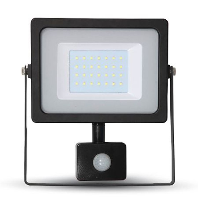 Proiector V-Tac cu LED SMD, cip Samsung, 20 W, 6400 K, senzor de miscare, lumina alb rece