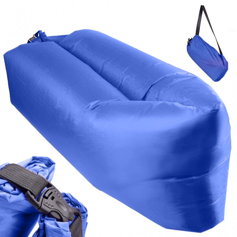 Saltea auto gonflabila Lazy Bag, tip sezlong, 230 x 70 cm, Bleumarin Avex