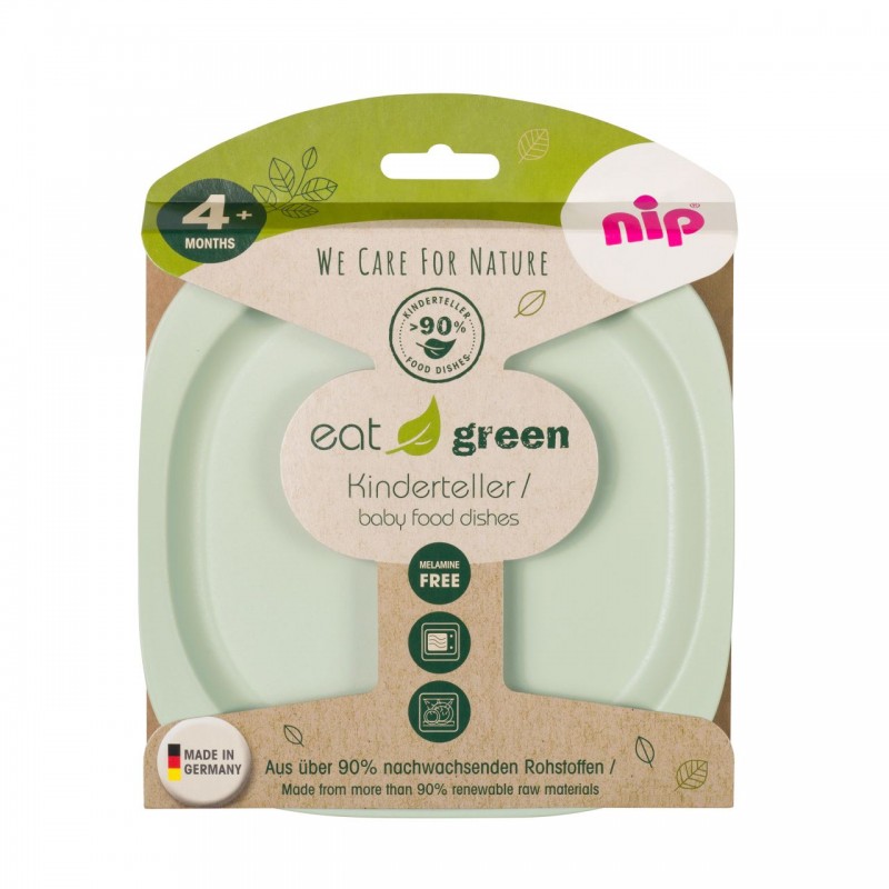 Set 2 farfurii Eat Green Nip, materiale organice, 4 luni+