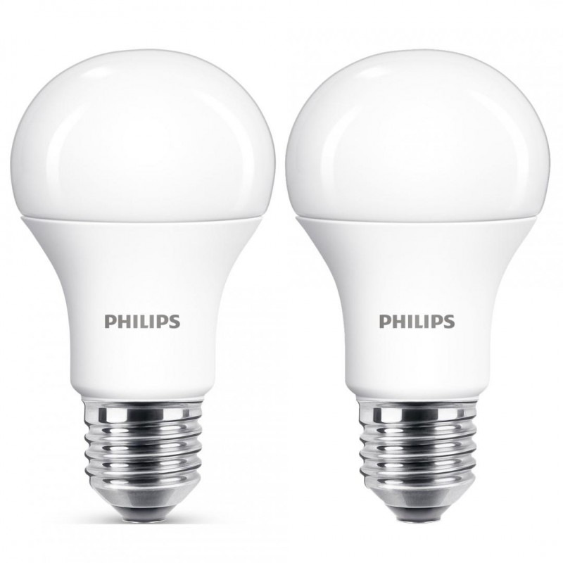 Set Becuri LED Philips, 12.5 W, 4000 K, 1521 Lumeni, E27, 240 V, A+, 2 bucati 12.5 imagine noua