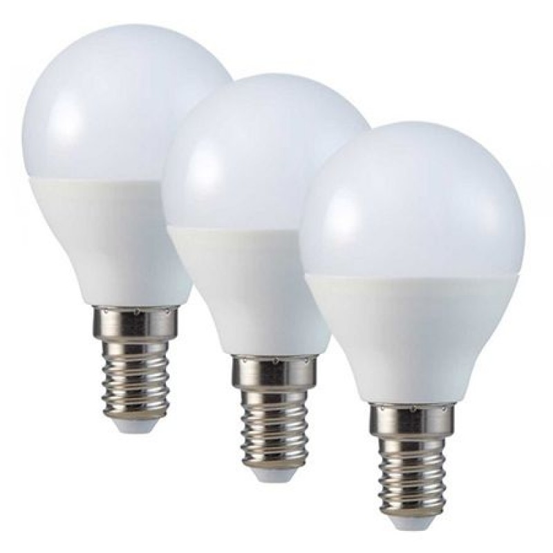 Set 3 becuri LED, soclu E14, 470 lm, 6 W, 2700 K, alb cald General