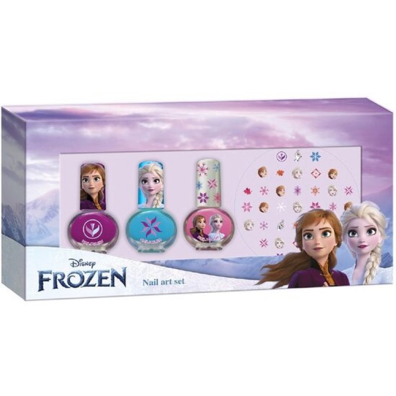 Set manichiura pentru fetite Frozen, 4 ml, 3 lacuri, 36 stickuri, 3 ani+ Frozen