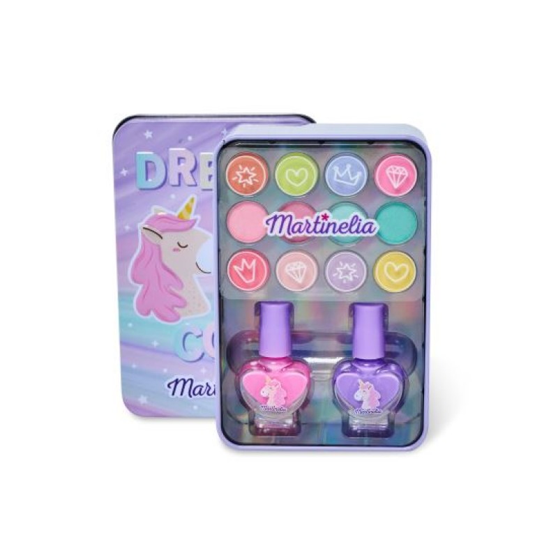 Set produse cosmetice pentru copii Little Unicorn Makeup Tin Box Martinelia