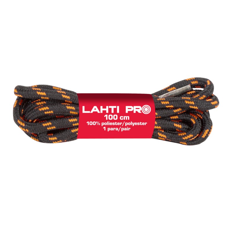 Set 10 sireturi poliester Lahti Pro, 120 cm, negru/portocaliu LAHTI.PRO imagine 2022