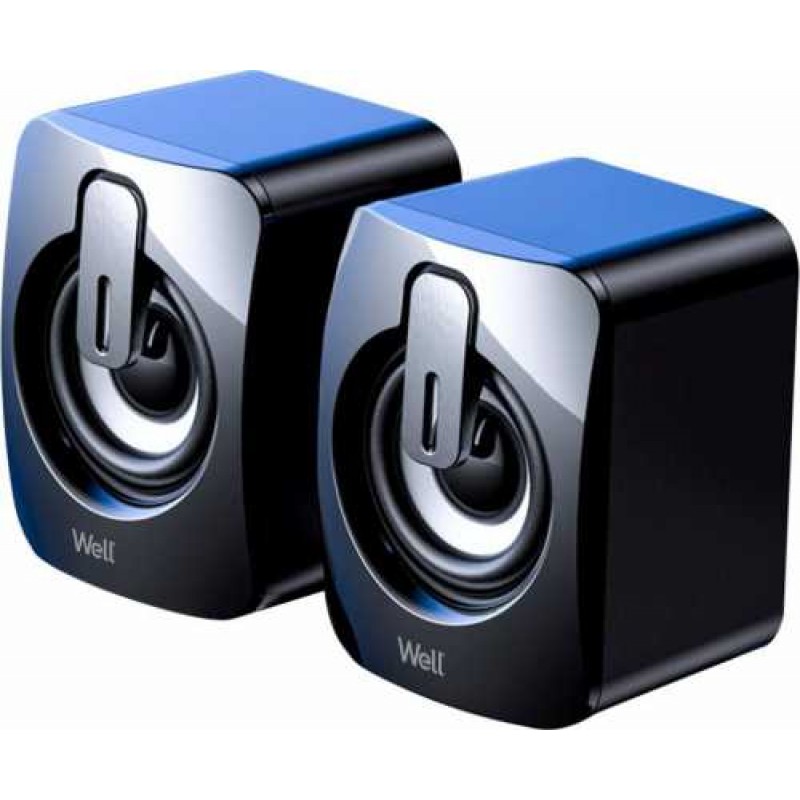 Boxe Well 2.0, USB, 18 W, RMS 6 W, 20 Hz – 20 kHz, 88 dB, 5 V, Negru shopu.ro