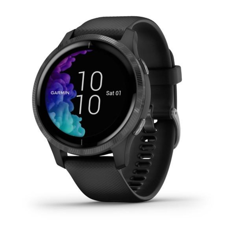 Ceas smartwatch Garmin Venu, WiFi, Bluetooth, GPS, 5 ATM, display AMOLED, Garmin Pay, ANT+, Android, iOS, Negru Garmin