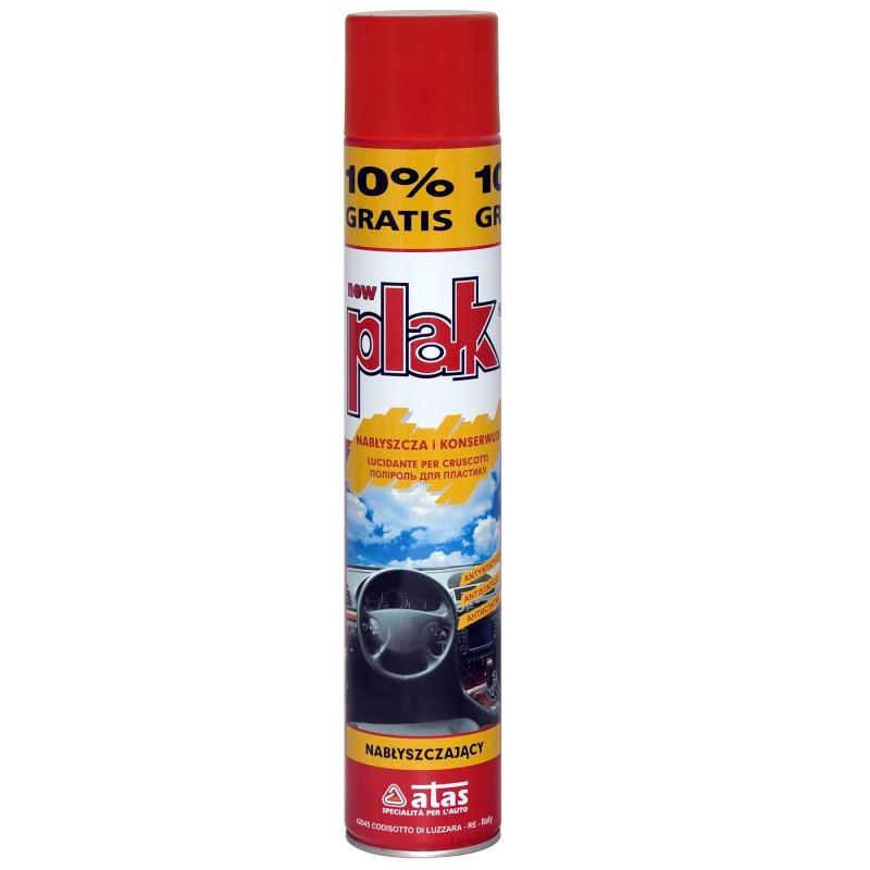 Spray siliconic pentru curatarea bordului Atas Plak, 750 ml, aroma capsuni Plak