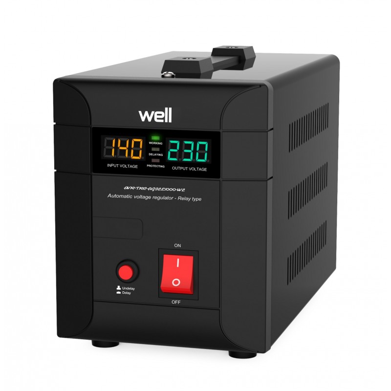Stabilizator automat de tensiune Well Agile, 1000 VA, protectie la supratensiune 2021 shopu.ro