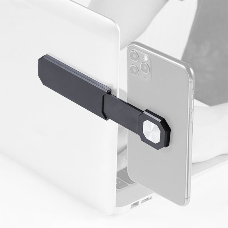 Suport telefon pentru laptop Siegbert®, magnetic, atasare verticala / orizontala, aluminiu, Gri shopu.ro