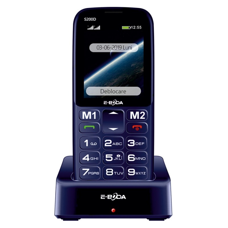 Telefon mobil Senior S200D barphone E-Boda, 2.4 inch, display LCD, dual Sim, 32 MB, jack 3.5 mm 2021 shopu.ro