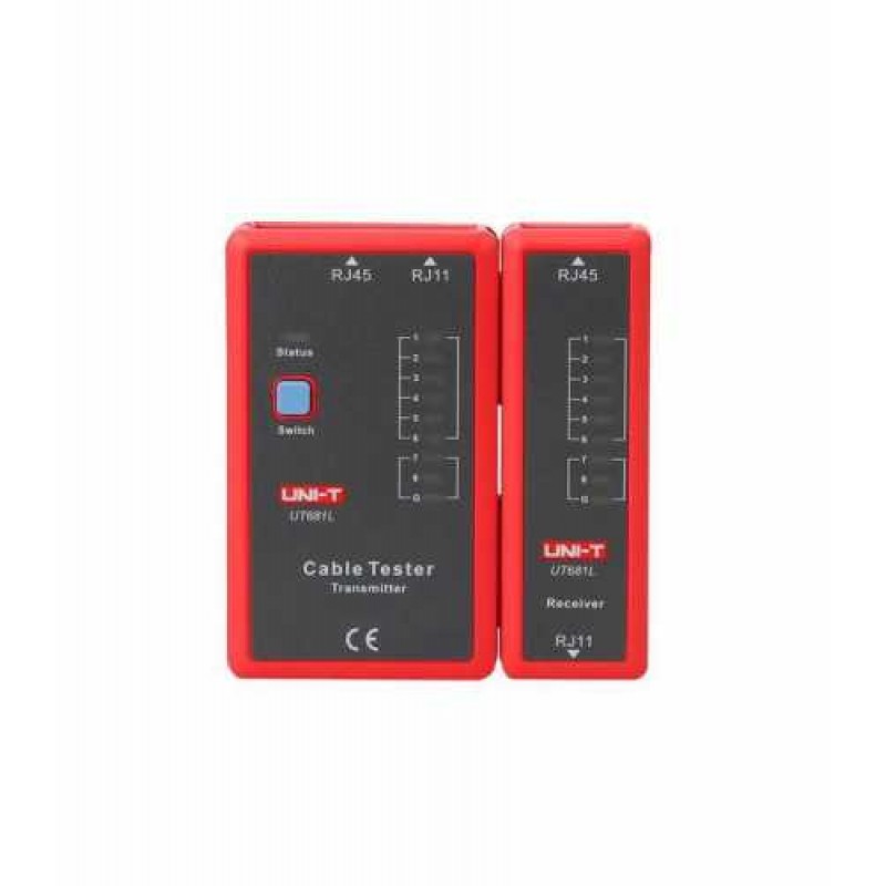 Tester pentru cablu retea si telefonic UNI-T, multimetru, 125 x 48 x 28 mm, baterie, Rosu/Negru 125 imagine noua