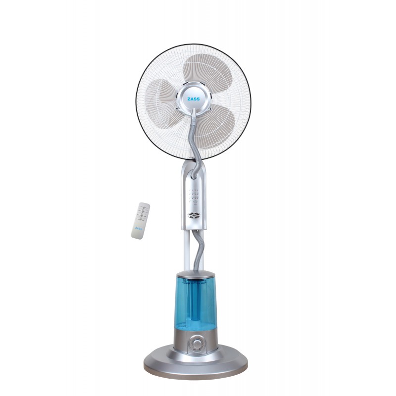 Ventilator cu pulverizare apa Zass, 320 ml/h, 75 W, rezervor 3.2 l, 3 viteze, telecomanda inclusa, Argintiu shopu.ro