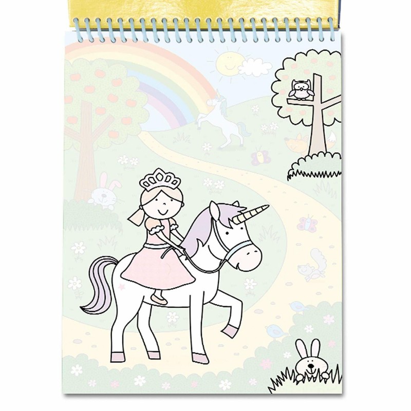 Carte de colorat Unicorni Water Magic, 6 imagini reutilizabile, 3 ani+